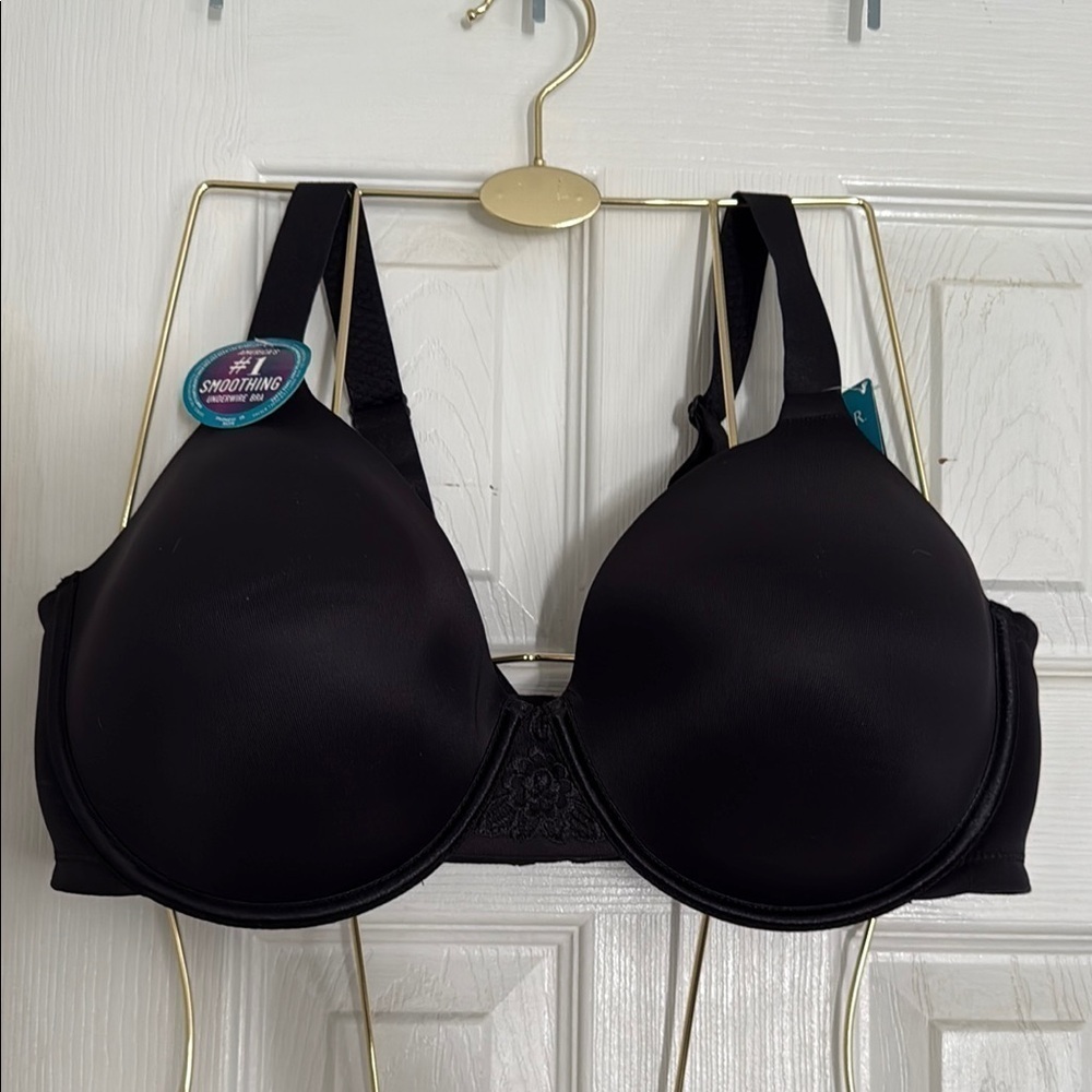 Vanity Fair Black Full-Coverage Bra with Adjustable Straps
